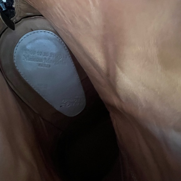 RARE Maison Margiela black Leather Ankle Boots with Gold Glitter Heel - Picture 6 of 10